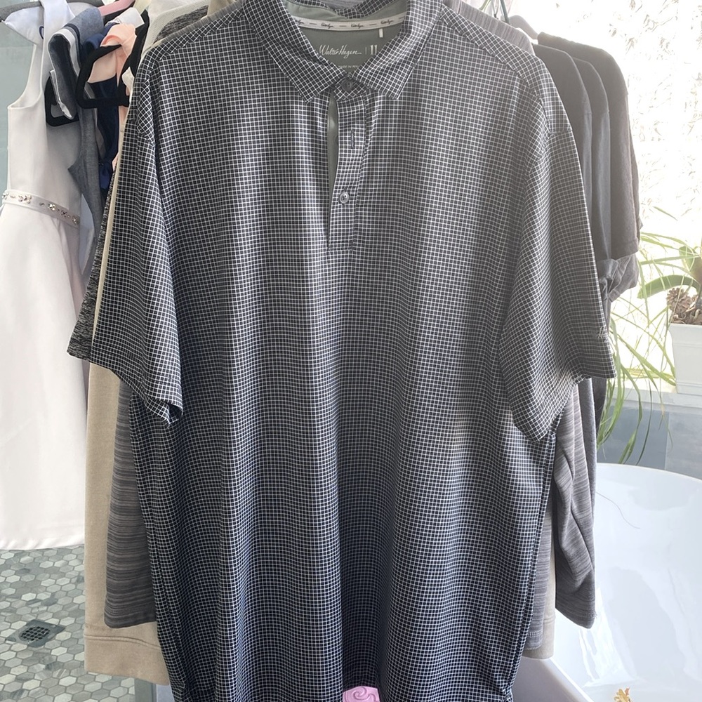 Golf Shirt - black and white tiny checkers.  Size XL